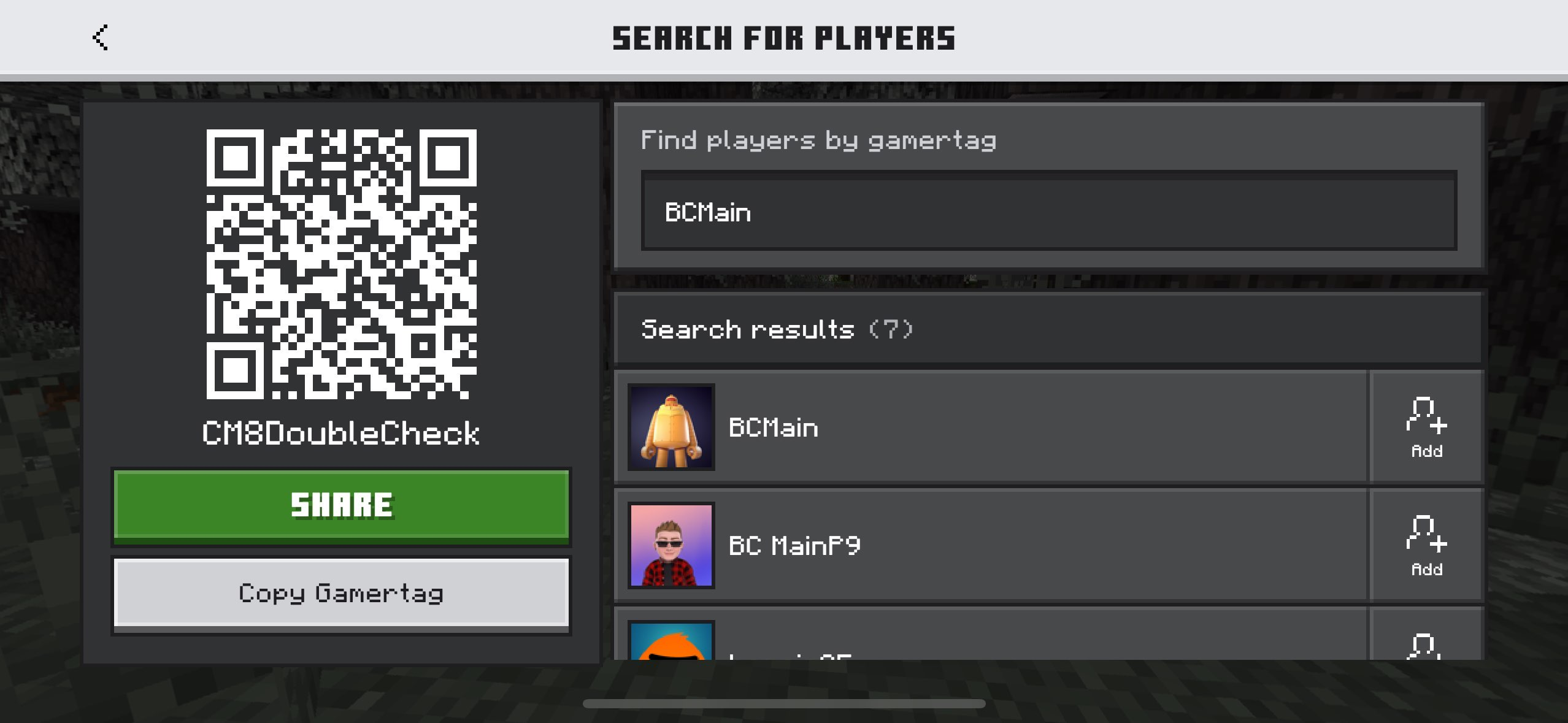Add BCMain as Friend